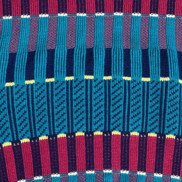 Vintage Gant The Rugger Men's Cable Knit Wool Sweater Teal/Purple/Pink - Medium - Picture 3 of 4